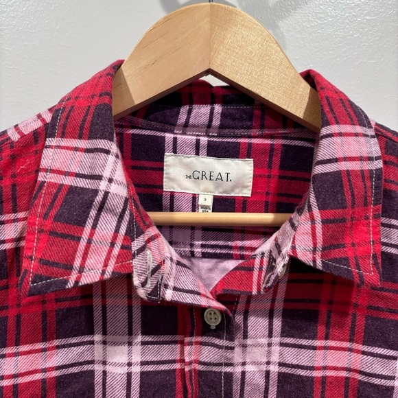 THE GREAT. Red Plaid Button Down Shirt - Picture 6 of 10